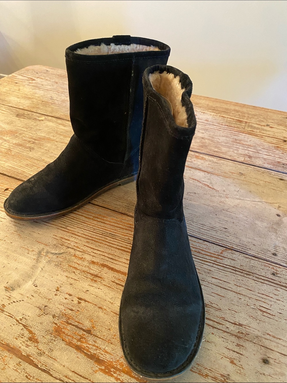 Emu Black Suede Shearling-Lined Winter Boots
